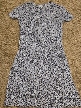 Jigsaw Navy and White Floral Print Dress